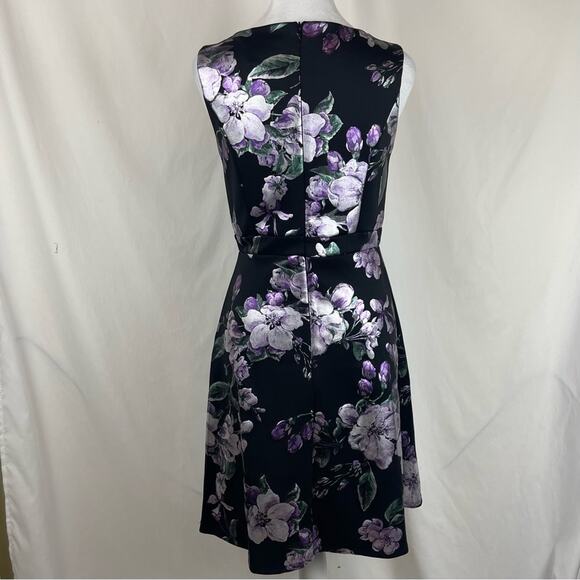 Stella & Julie Black W Metallic Floral Print Party WhimsiGoth Dress NWOT Size 6 - Picture 5 of 13